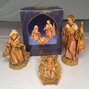 VTG Roman Inc Fontanini 5" Nativity Set Holy Family Figurines Italy In Box-71503